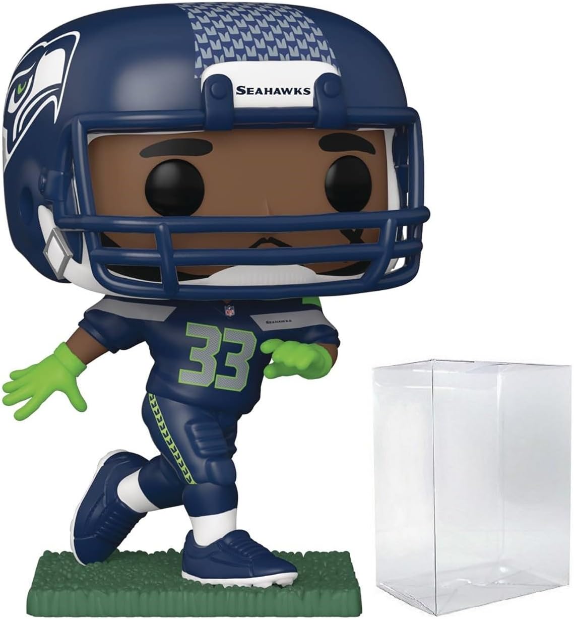 POP Football: Seahawks - Jamal Adams Funko Vinyl Figure (Bundled with Compatible Box Protector Case), Multicolor, 3.75 inches