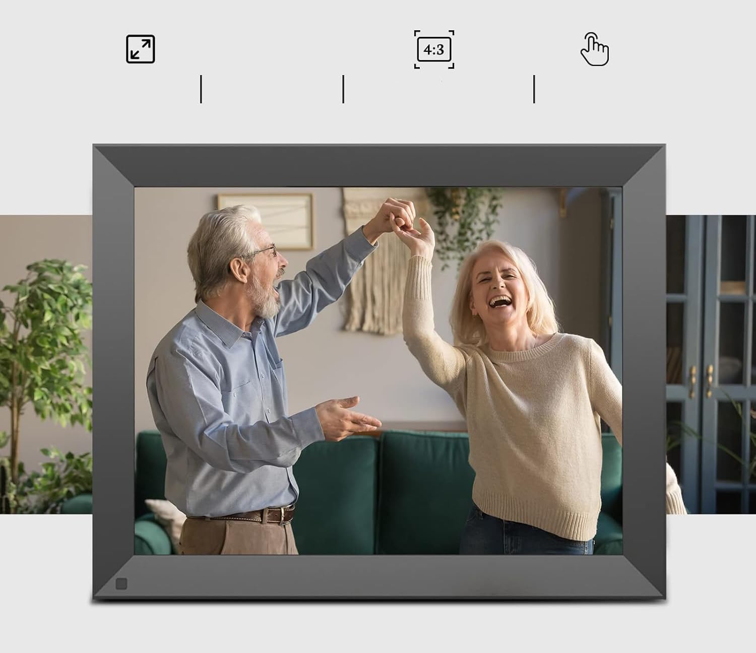 Cadre Photo numérique 15" Wi-FI, 32 Go, écran Tactile, Rotation Automatique