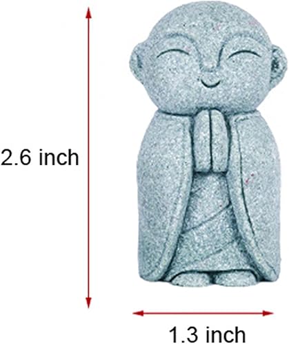 Miniatura 7 de OwMell Estatua de monje japonés de Jizo rezando, estatua de Buda Jizo, estatua conmemorativa, decoración de acuario para jardín, adorno al aire libre