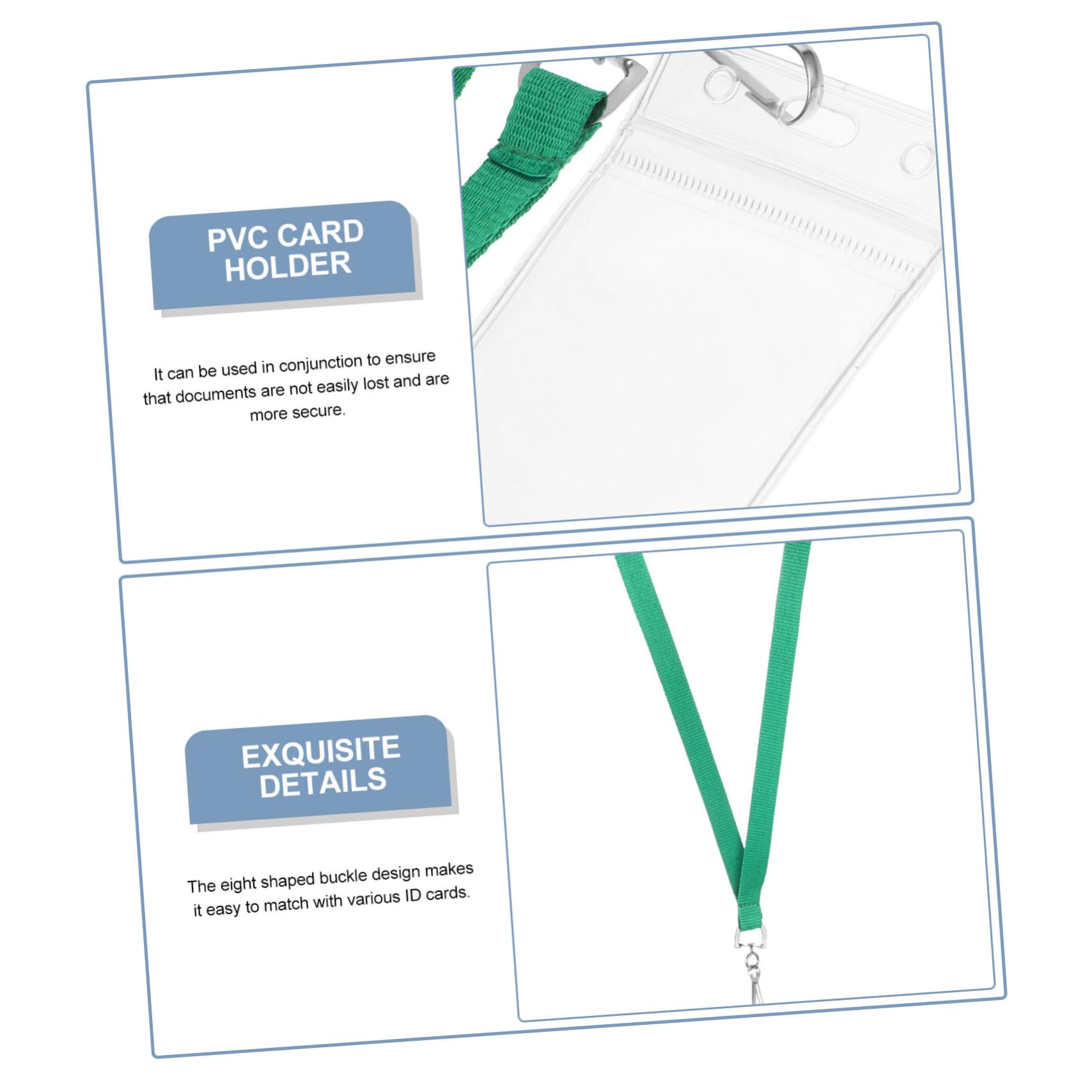 VILLCASE 15sets Portabadge Collo Con Cordino e Custodie Per Id Protezione Per Carte Ufficio Scuola e Eventi
