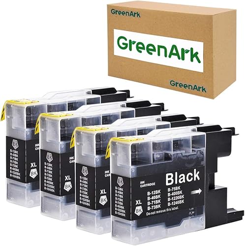 GREENARK Cartucho de tinta compatible de repuesto para Brother LC75 LC71 LC71 Black LC71BK LC75BK Cartuchos de tinta para impresora Brother