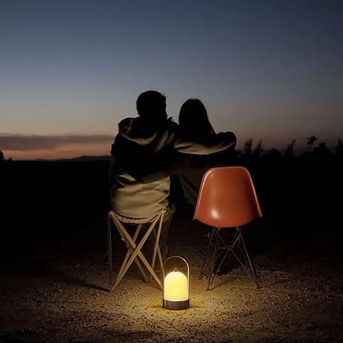 Miniatura 6 de Tubicen Lámpara de mesa LED portátil para exteriores, impermeable, 4000 mAh, funciona con pilas, lámpara de mesa inalámbrica recargable, táctil de 4