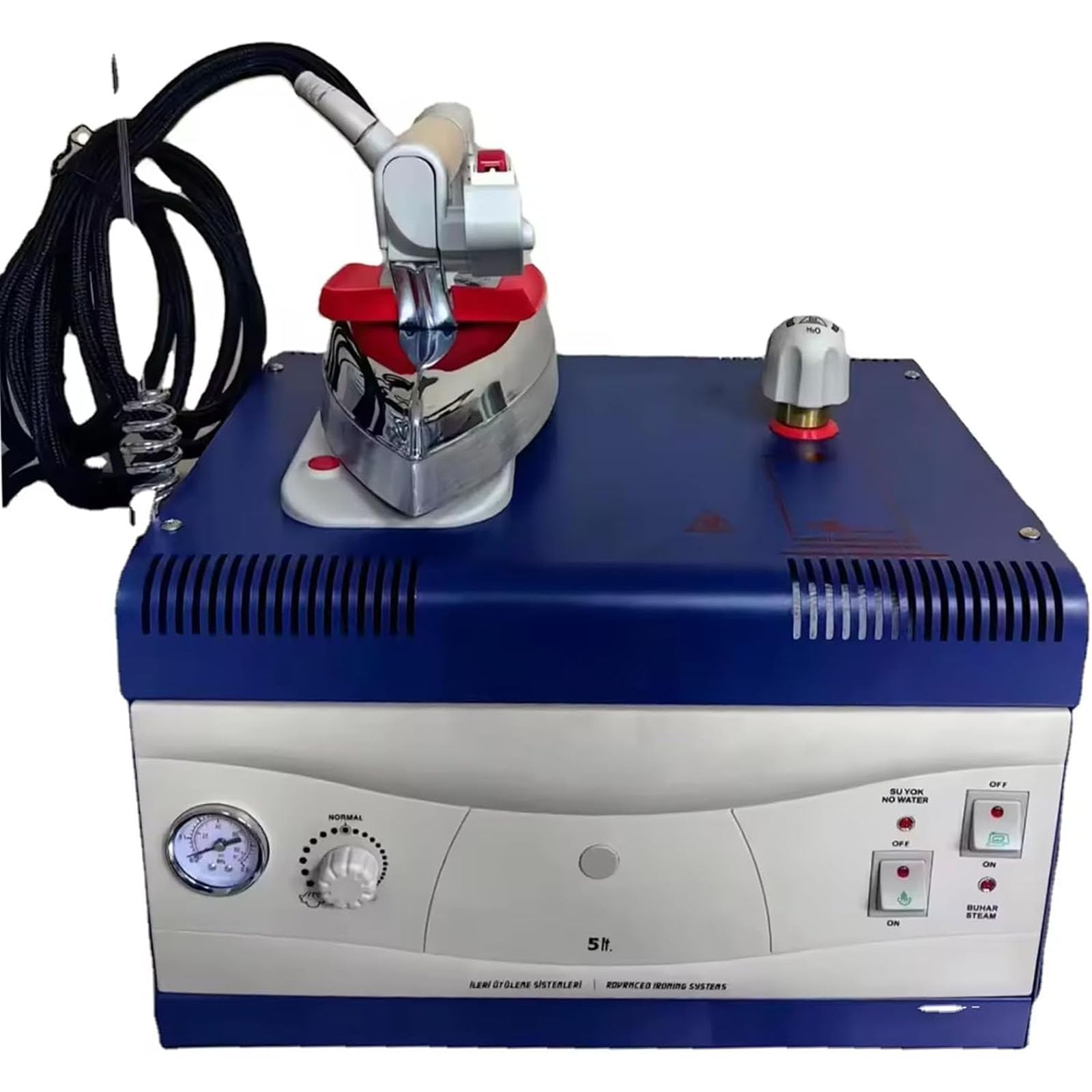 Estación De Planchado Con Generador De Vapor De Hierro De 2400 W, Plancha De Vapor Eléctrica Industrial Con Manómetro, Ajuste La Temperatura De La Plancha Entre 150-230 ℃, Equipada Con 4 Dispositivos