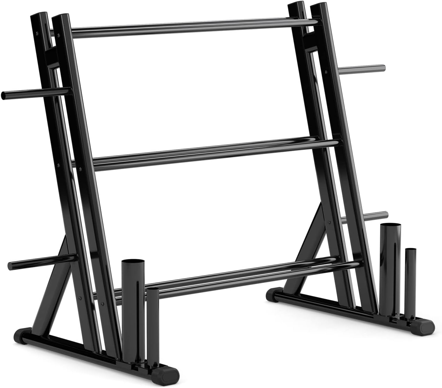 Cozy Castle 3 Tier Dumbbell Rack, Weight Rack for Dumbbells Equipped with 4 Barbell Holders of 2 Sizes, Weight Plates Rack for Home Gym : Sports & Outdoors