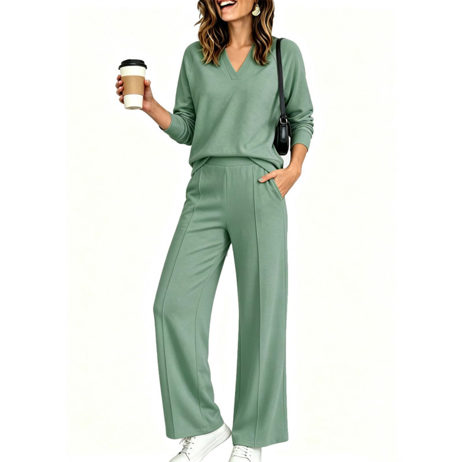 Ropa Deportiva Mujer Curvy Conjunto con Manga Larga y Pantalones
