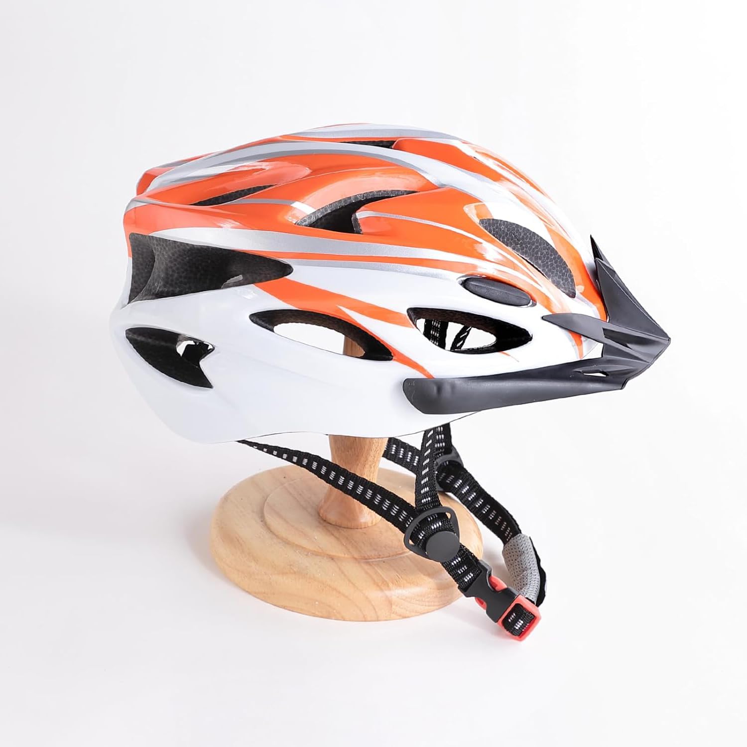 Homestic Cycling Helmet with Detachable Visor|Helmet for Mountain, Road Bike & Skating|Breathable & Adjustable Bicycle Helmet|Ideal for Adults and Kids (Orange & White) (B0CV7TPDCB) Amazon Price History, Amazon Price Tracker