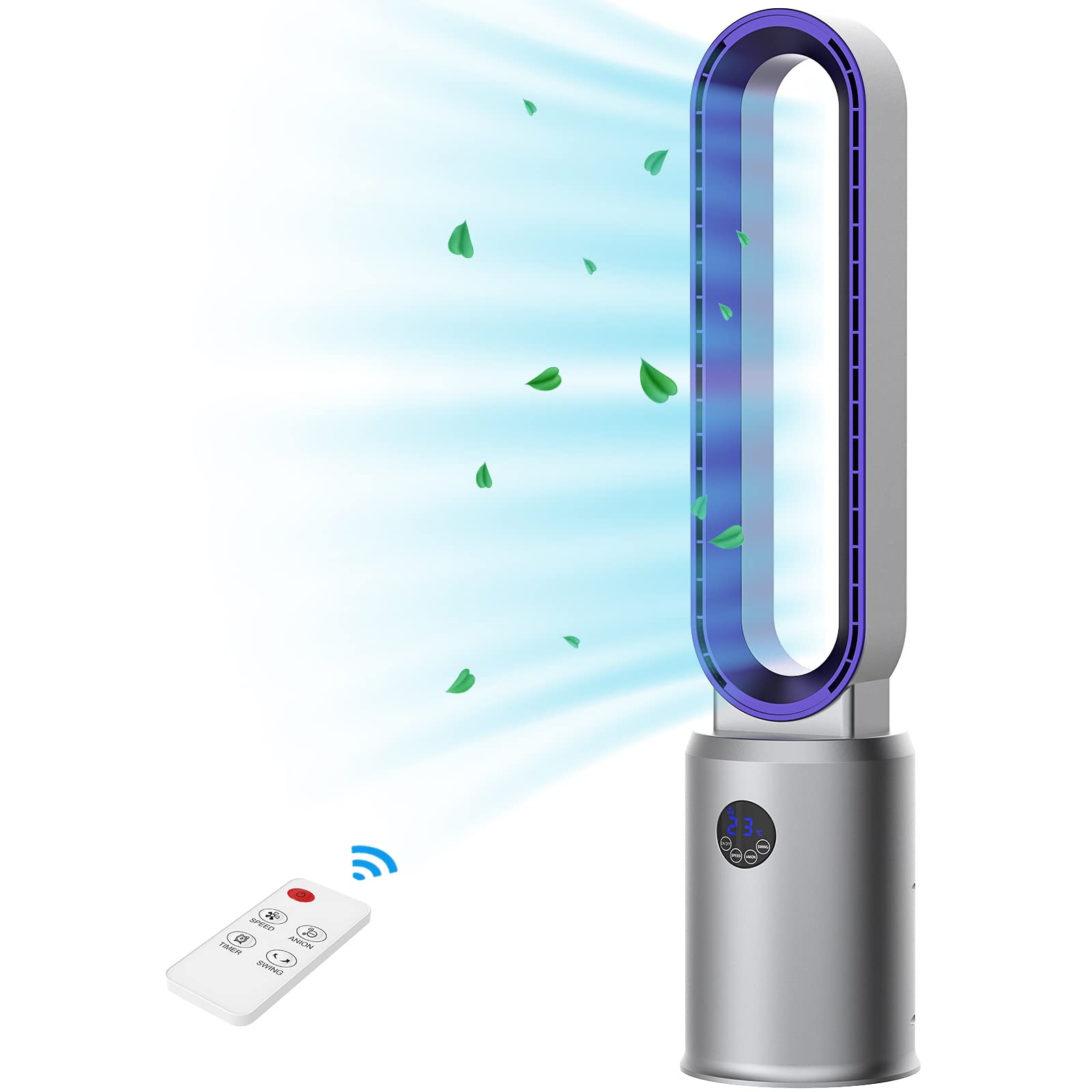 Amazon.com: advwin Bladeless Tower Fan with Remote, Quiet Cooling