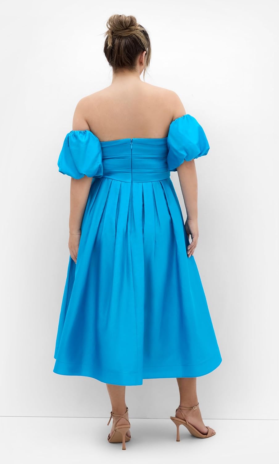 City Chic Plus Size Dress - Rosalee Puff Sleeve Midi