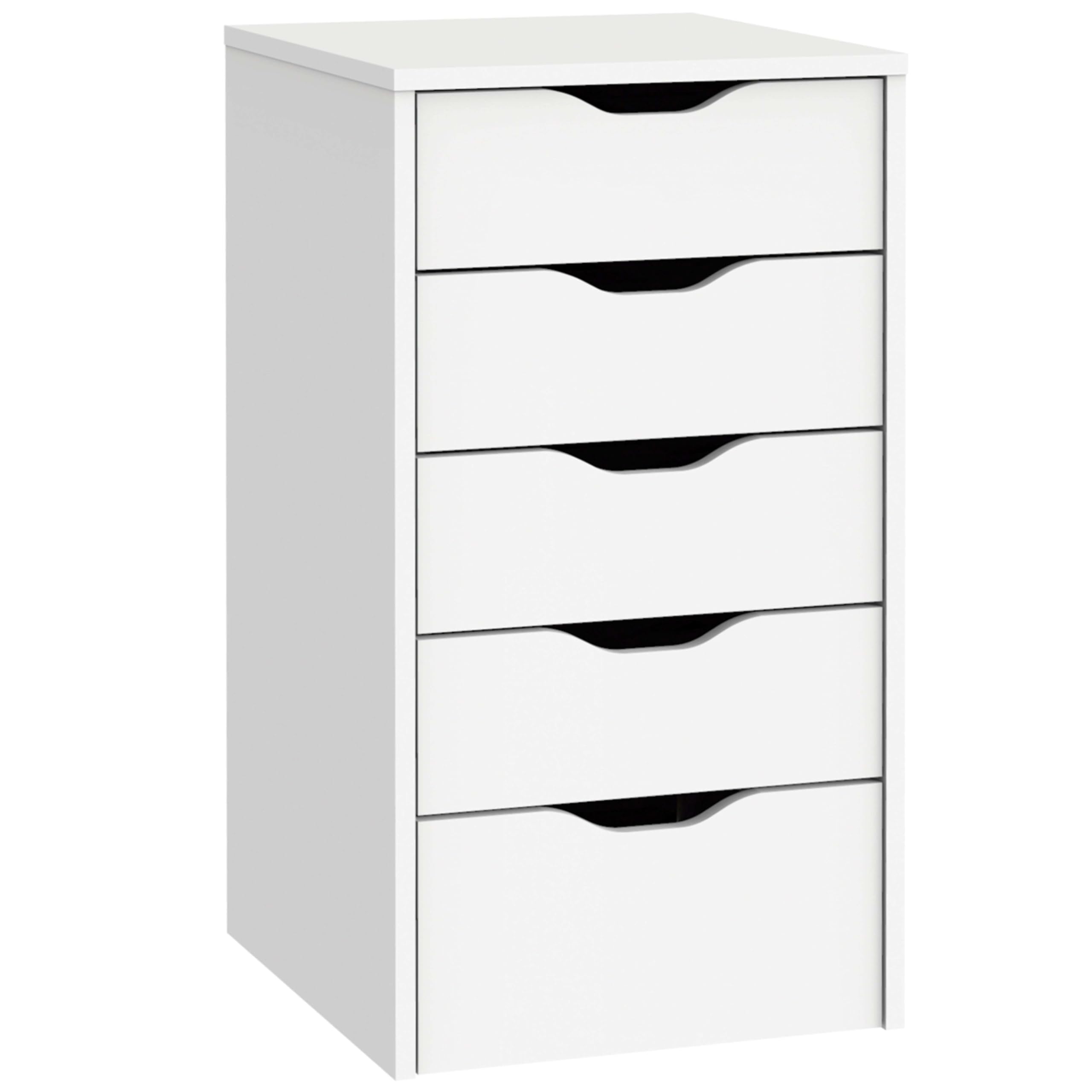 Miroytengo Cajonera EKO 5 Cajones Color Blanco Oficina Despacho Moderno Mueble Almacenaje 71x40x43 cm