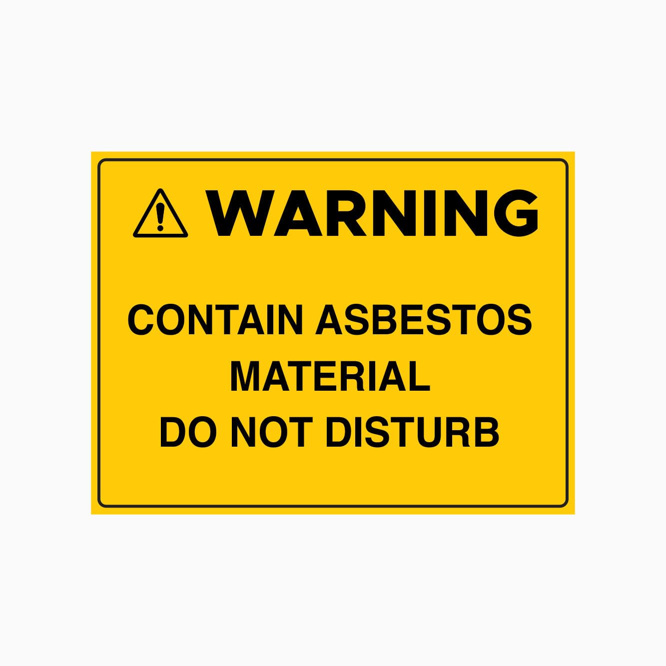 CONTAIN ASBESTOS MATERIAL DO NOT DISTURB Sign Workplace Metal Tin Sign 8 x 12 inch for Industrial & Commercial Series