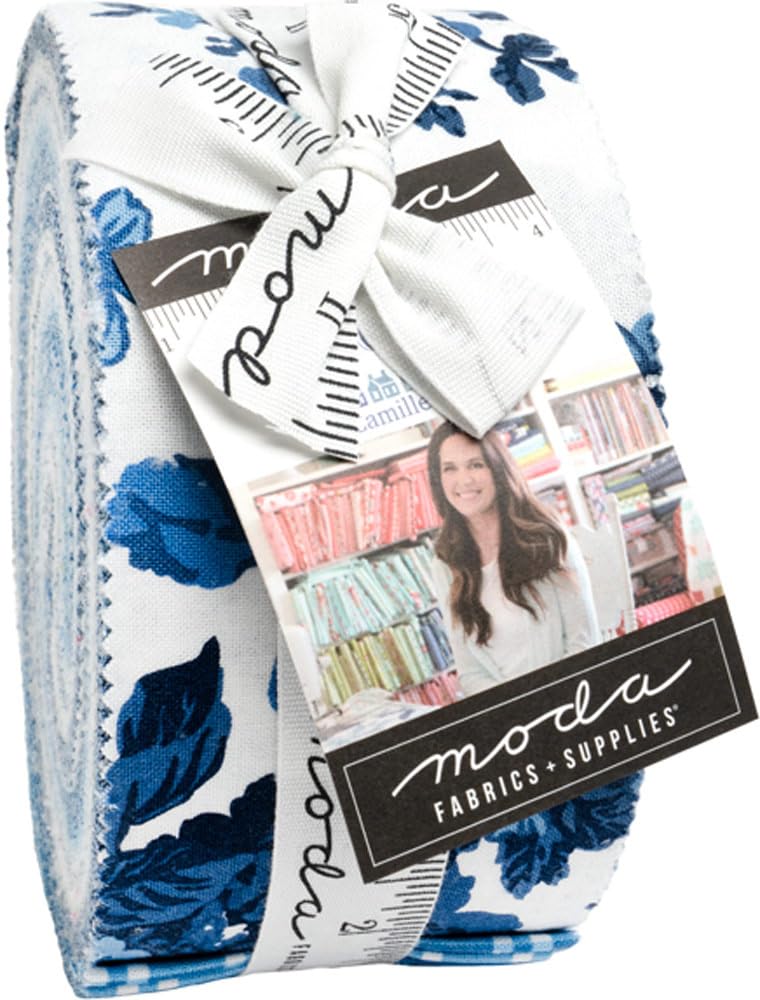 Camille Roskelley Blueprint Jelly Roll 40 2.5-inch Strips Moda Fabrics 55330JR