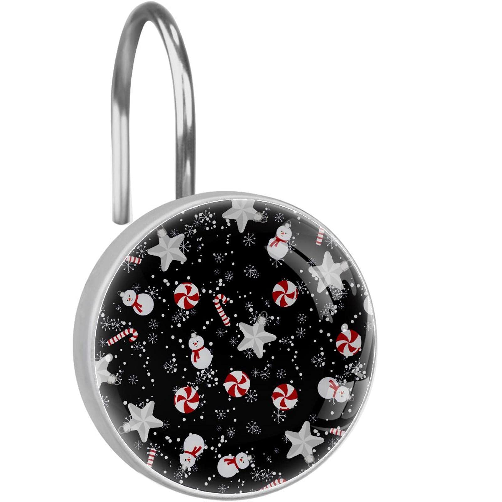 Crochets rideau de douche inox Lot de 12 étoiles de Noël