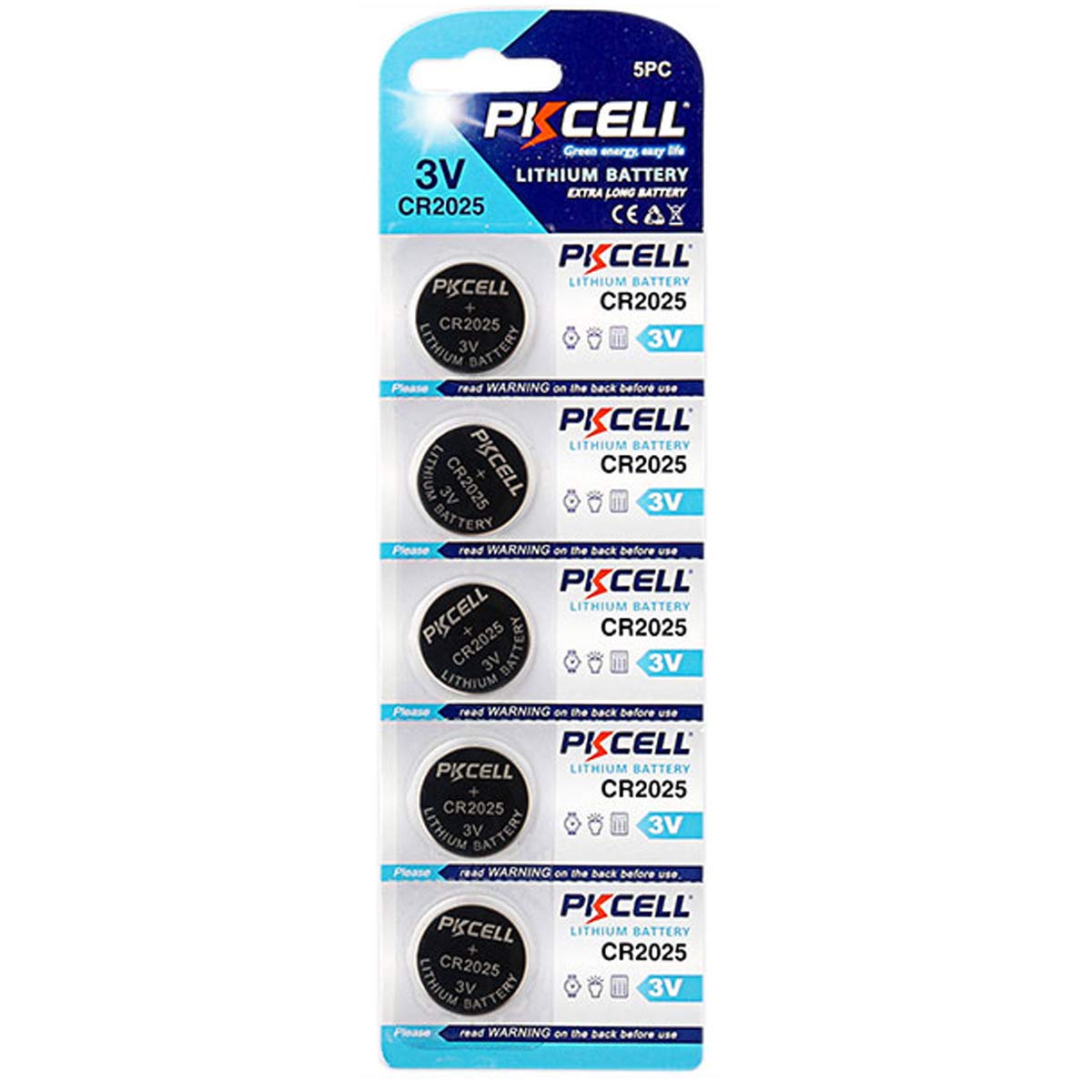 Al Sindan 5 Pcs 3V Lithium Button Cell CR2025 Coin Battery Batteries by PKCELL