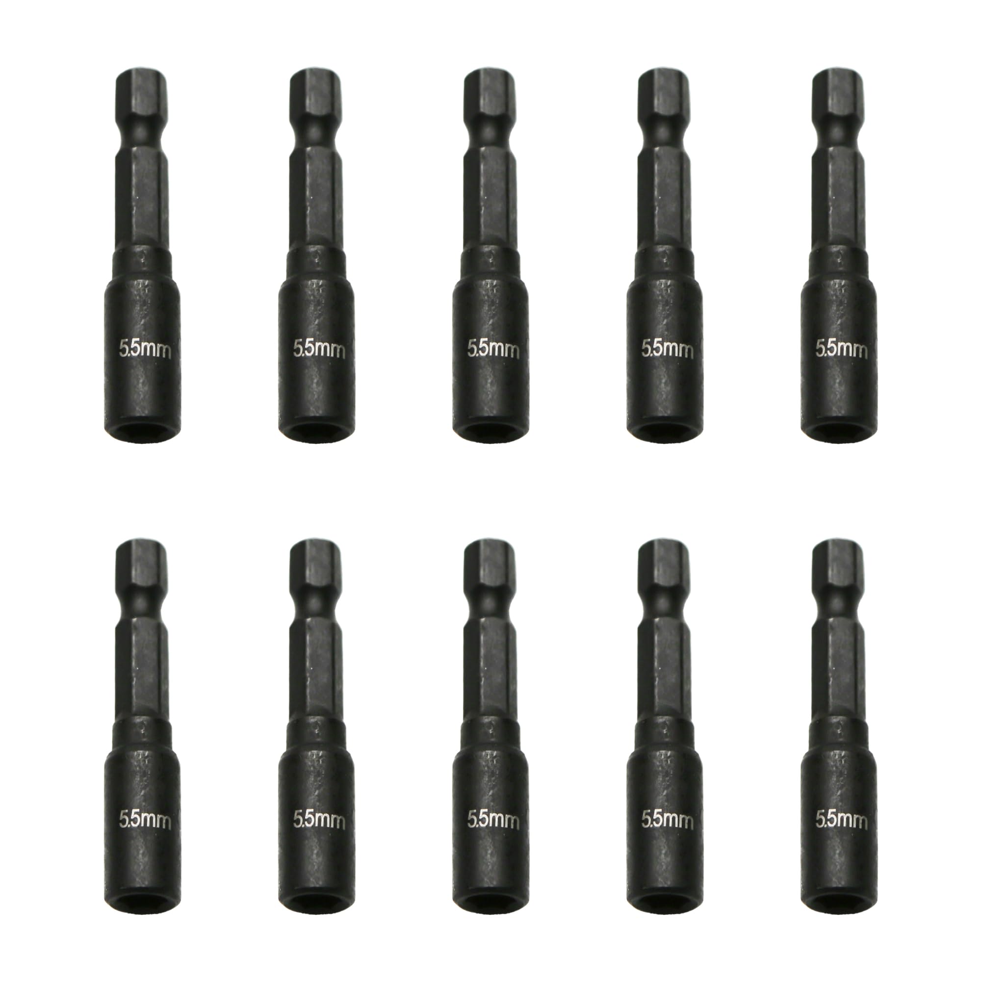TMAX 10p 5.5mm Impact Magnetic Nutsetter Hex Nut Driver 1/4" Shank, Cr-V