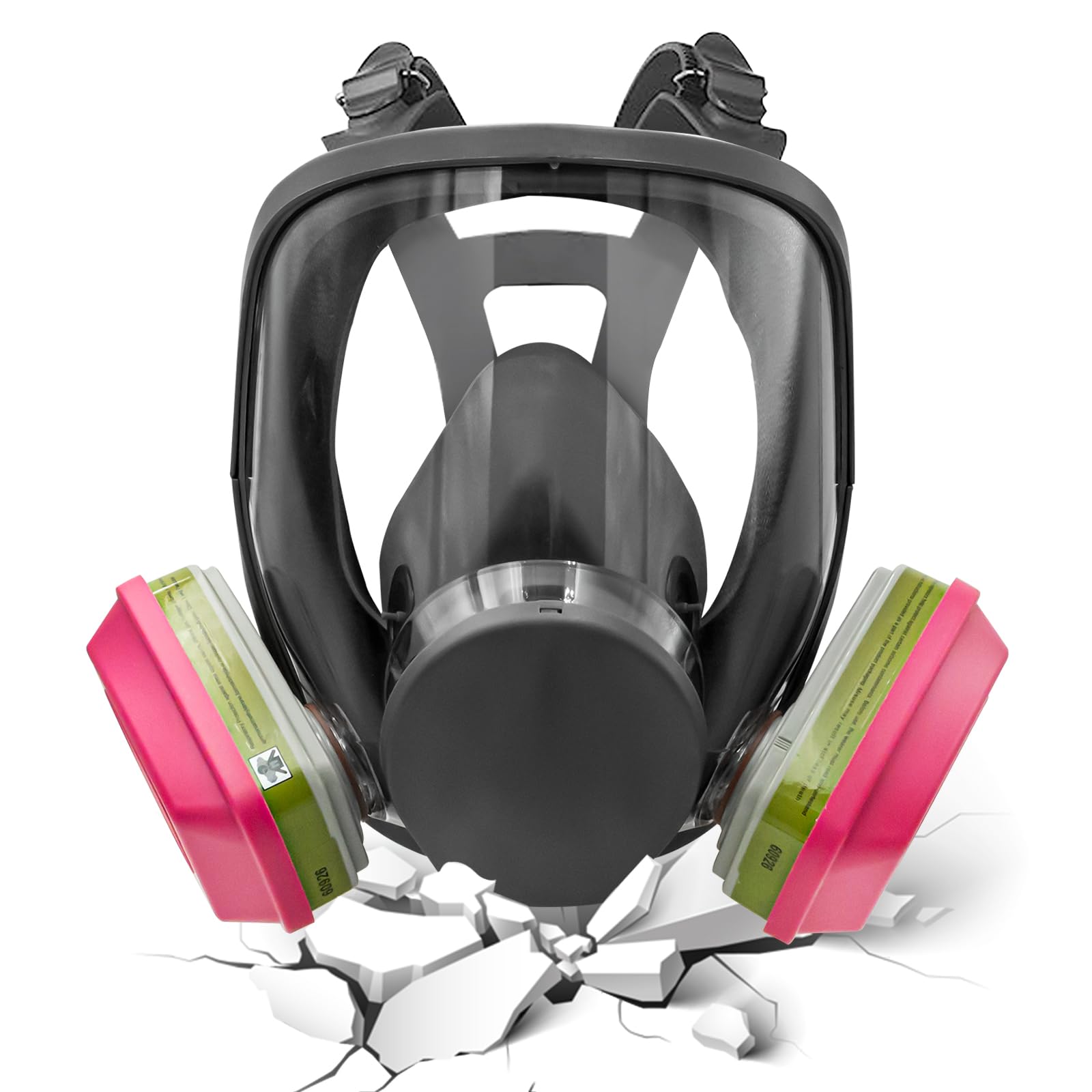 Full Face Respirator Mask, 6800 Reusable Respirator Mask with Filters, Anti-fog, Organic Vapor Respirator, Ideal for Paint, Dust, Spraying, Chemicals, Epoxy Resin, Polishing, Sanding, Cutting