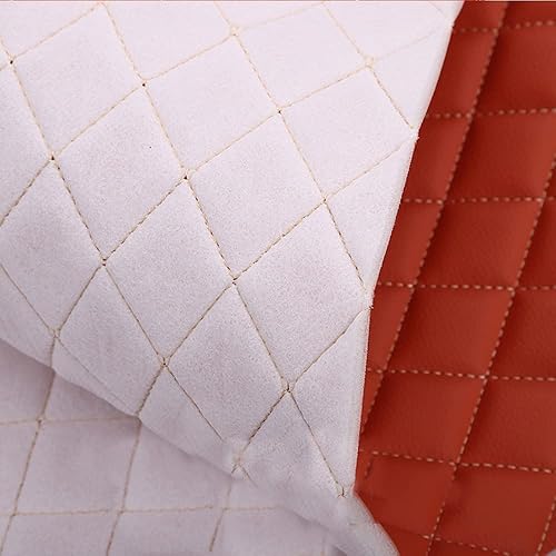 Miniatura 4 de LANOBA Tela de espuma acolchada de vinilo, hilo de varios patrones, material de piel sintética, tapicería, cabeceros de muebles, tela interior