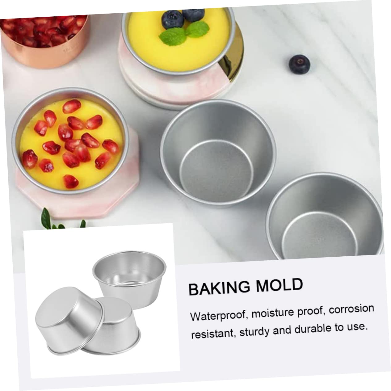 Moule à Pâtisserie Rond 3 Pièces en Acier Carbone Argenté | Revêtement Antiadhésif, Usage Boulangerie et Diy, Lot Pratique pour Desserts et Tartes