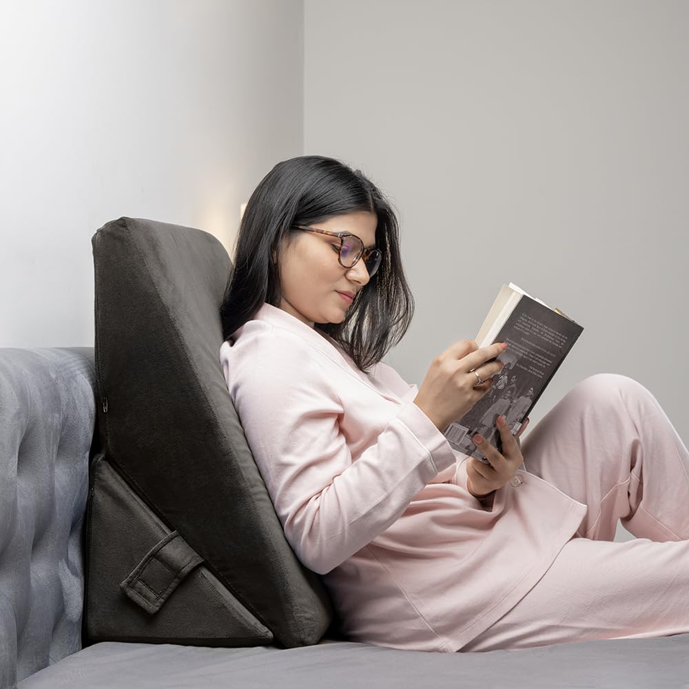 Wakefit Wedge Pillow, Memory Foam Orthopedic Wedge Pillow for Back