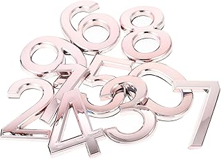 Yardwe 10pcs Number Plate Front Door Decor Water Proof Stickers Black Trim Address House Numbers Decal House Numbers Stickers Decorative Number 3D Numbers Sticker Number Plate Sign Label