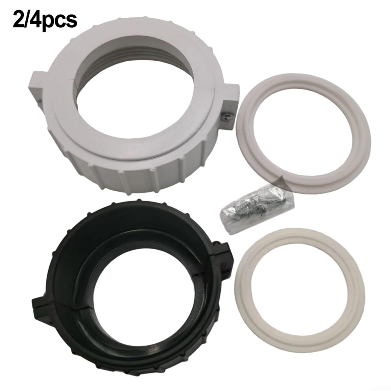 Lot de 2 écrous fendus et joints toriques pour radiateurs spa, raccords ABS de 5,8 cm ID compatibles avec Balboa HydroQuip (2 pièces, blanc)