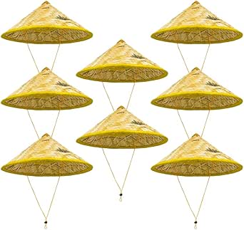 Amazon.com: TZBTSTEAM 8Pcs Traditional Asian Rice Bamboo Straw Hats 17 ...