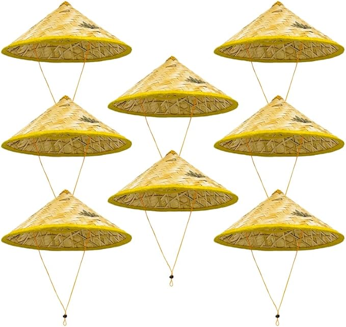 Amazon.com: TZBTSTEAM 8Pcs Traditional Asian Rice Bamboo Straw Hats 17 ...