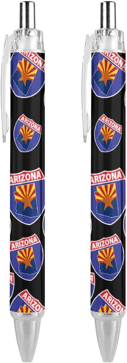 Arizona Map Flag Design Funny Ballpoint Pens 0.5mm Retractable Ball Point Pen Smooth Writing 2 PCS Arizona Map Flag Design Funny Ballpoint Pens 0.5mm Retractable Ball Point Pen Smooth Writing 2 PCS