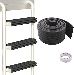 Bunk Bed Ladder Pads, PVC Soft Corner Protectors, 6.56 ft Edge Protector Adjustable Ladder Pads with Strong Adhesive Corner Protectors (Black)