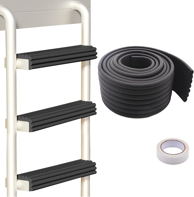 Bunk Bed Ladder Pads, PVC Soft Corner Protectors, 6.56 ft Edge Protector Adjustable Ladder Pads with Strong Adhesive Corner Protectors (Black)