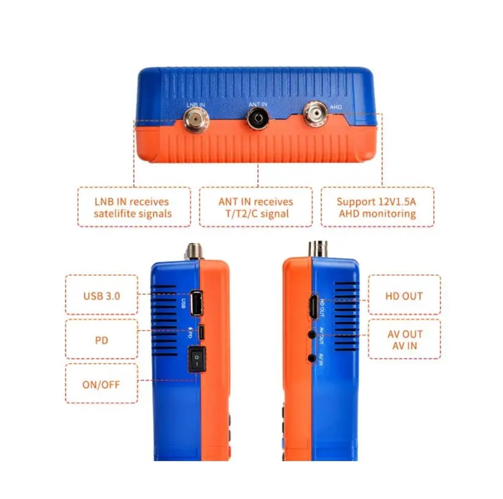 Misuratore di Segnale satellitare V8 2 Combo DVB-S2/T2/C HD Digital Satfinder HEVC MPEG-4 Terrestre sig