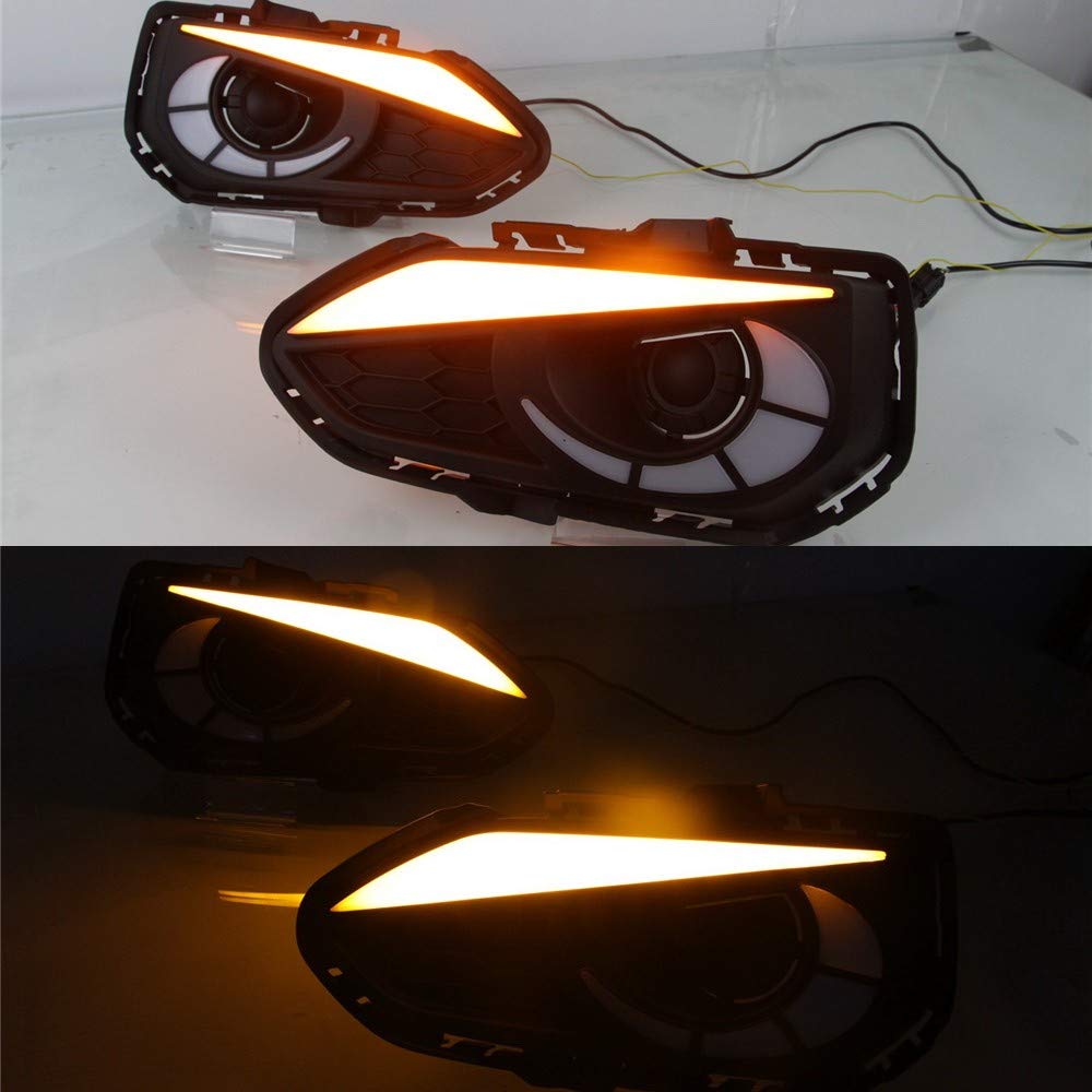 Luce di marcia diurna a LED DRL per Fit 2018+, Eagle Eye Paraurti anteriore LED DRL Con Segnali di svolta gialli Streamer
