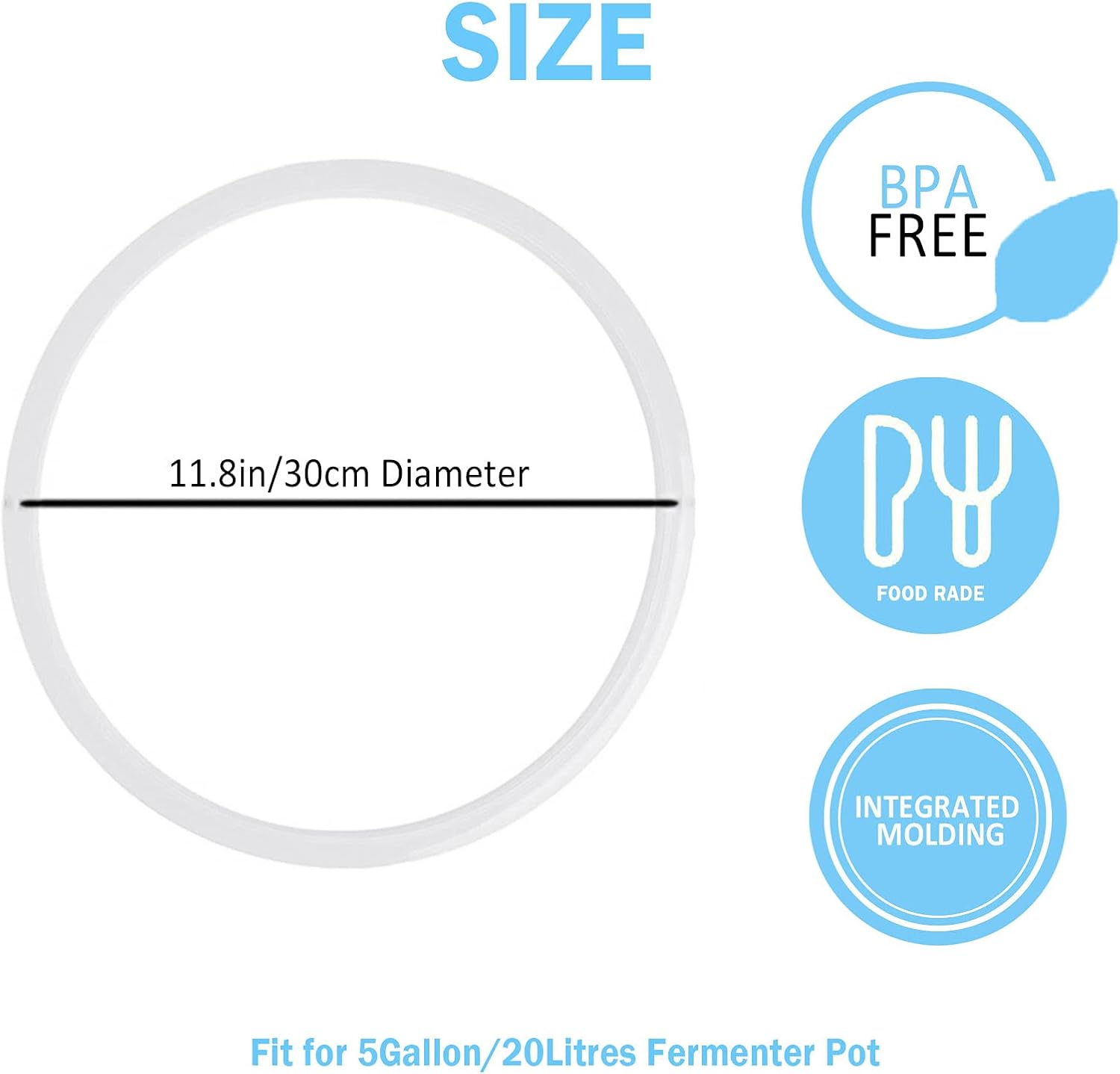 Silicone Sealing Ring Food Grade Gaskets Spare Parts for Still/water distiller/Wine Making Kit 5 Gallon