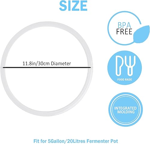 Miniatura 4 de Anillo de sellado de silicona Juntas de grado alimenticio Piezas de repuesto para alambiquedestilador de aguaKit de fabricación de vino 5 galones