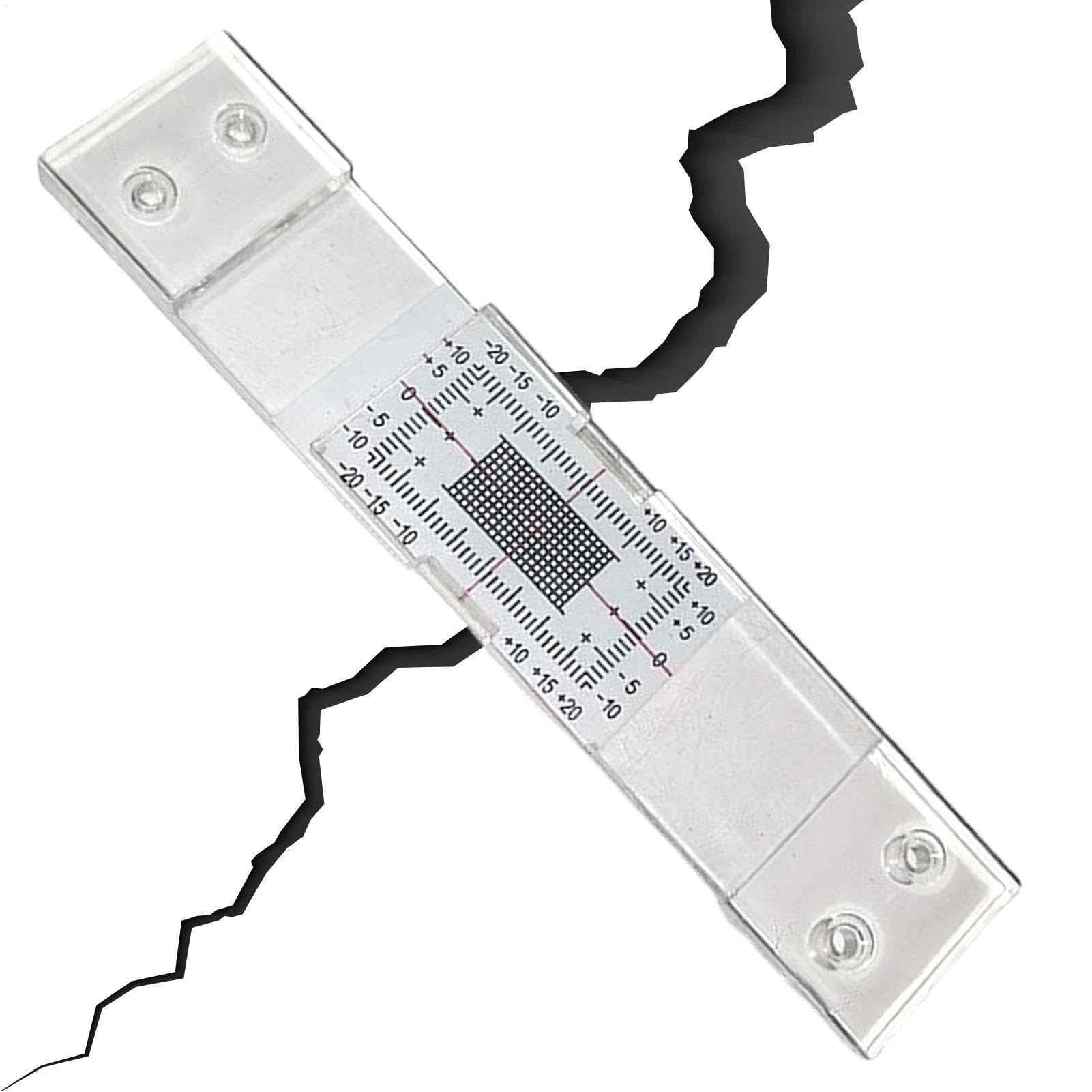 Crack Gauge Monitor - Wall Crack Measurement Tool, Clear Acrylic Gap Gauge | Structural Crack Detector for Home Inspection, Precision Instrument Monitoring Wall Shifts and Deformation