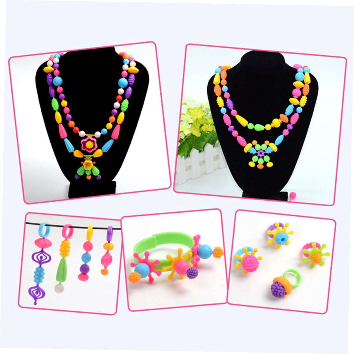KOMBIUDA Juego de Cuentas de Plástico para Pulseras Infantiles, 1 Caja