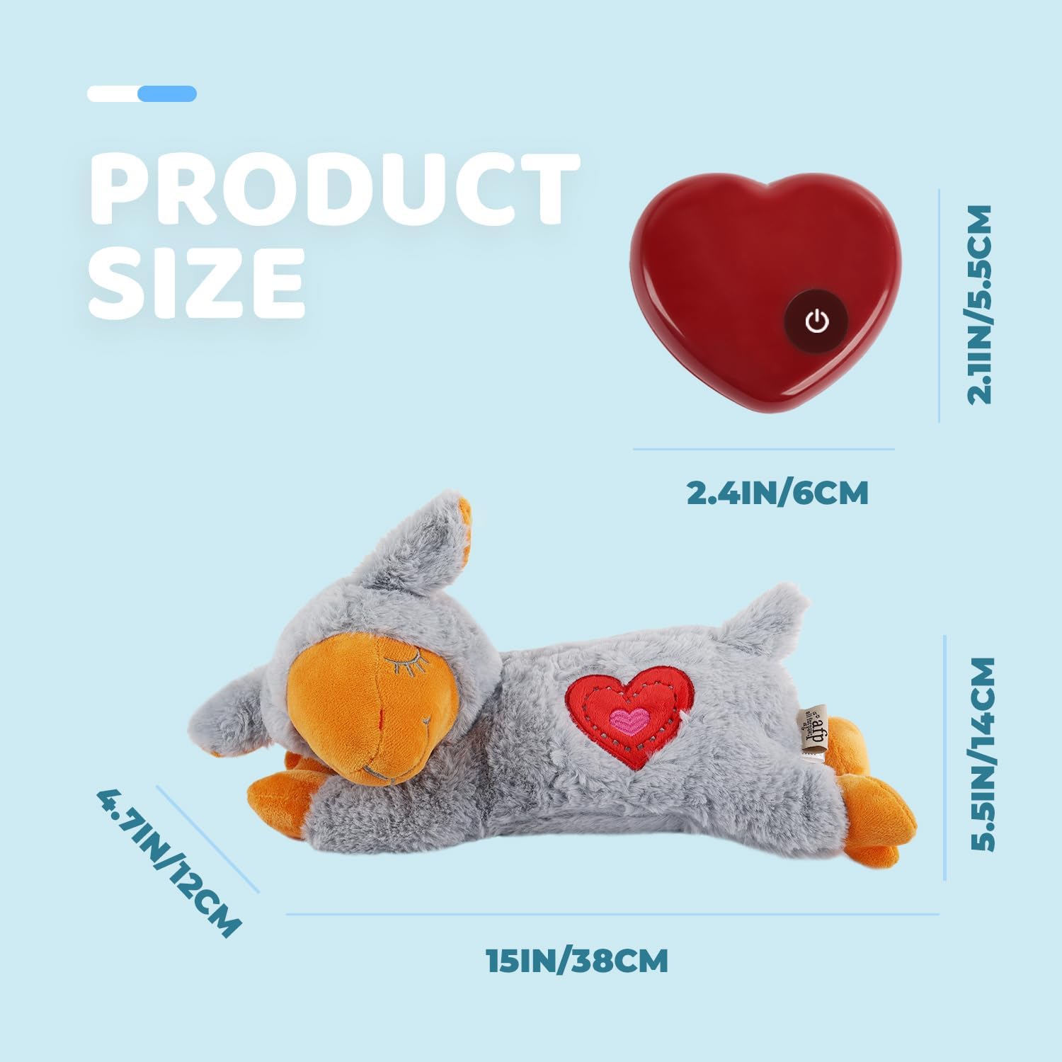 ALL FOR PAWS Little Buddy Heart Beat Sheep, Juguete para Cachorros con Latido del corazón, Juguete de Entrenamiento para Perros para separación, Alivio de la ansiedad, Ayuda conductual para Mascotas