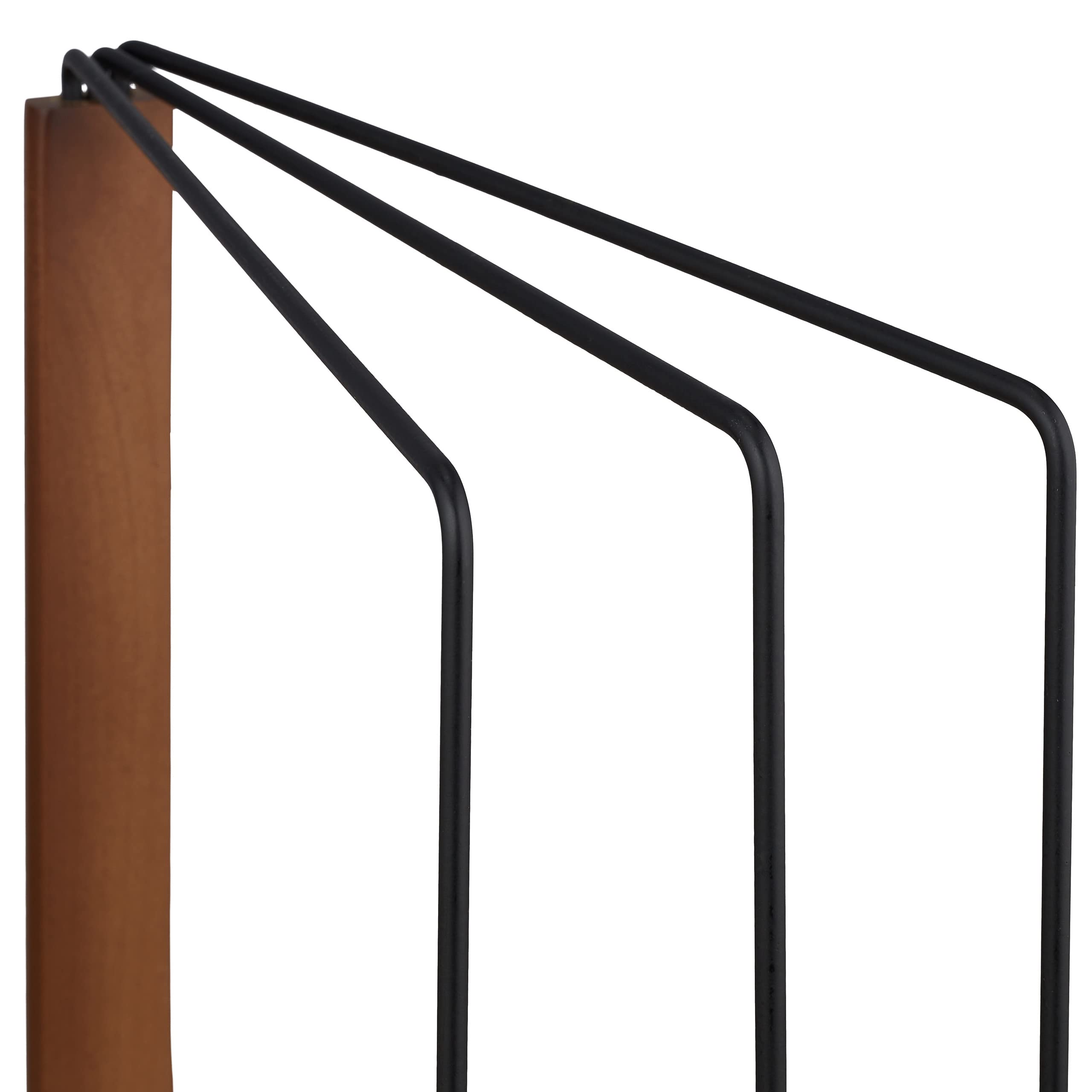 Relaxdays Supporto Porta Strofinacci, 3 Bracci, Pieghevole, per Salviette, Metallo e Legno, HxP 25 x 27 cm, Nero Marrone