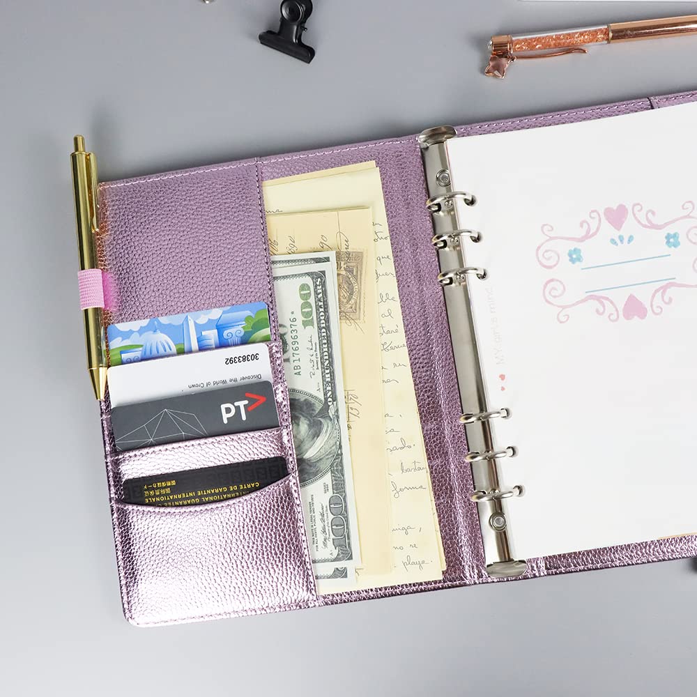 Amazon.co.jp: ローズレッド A5 バインダー PUレザー バジェット