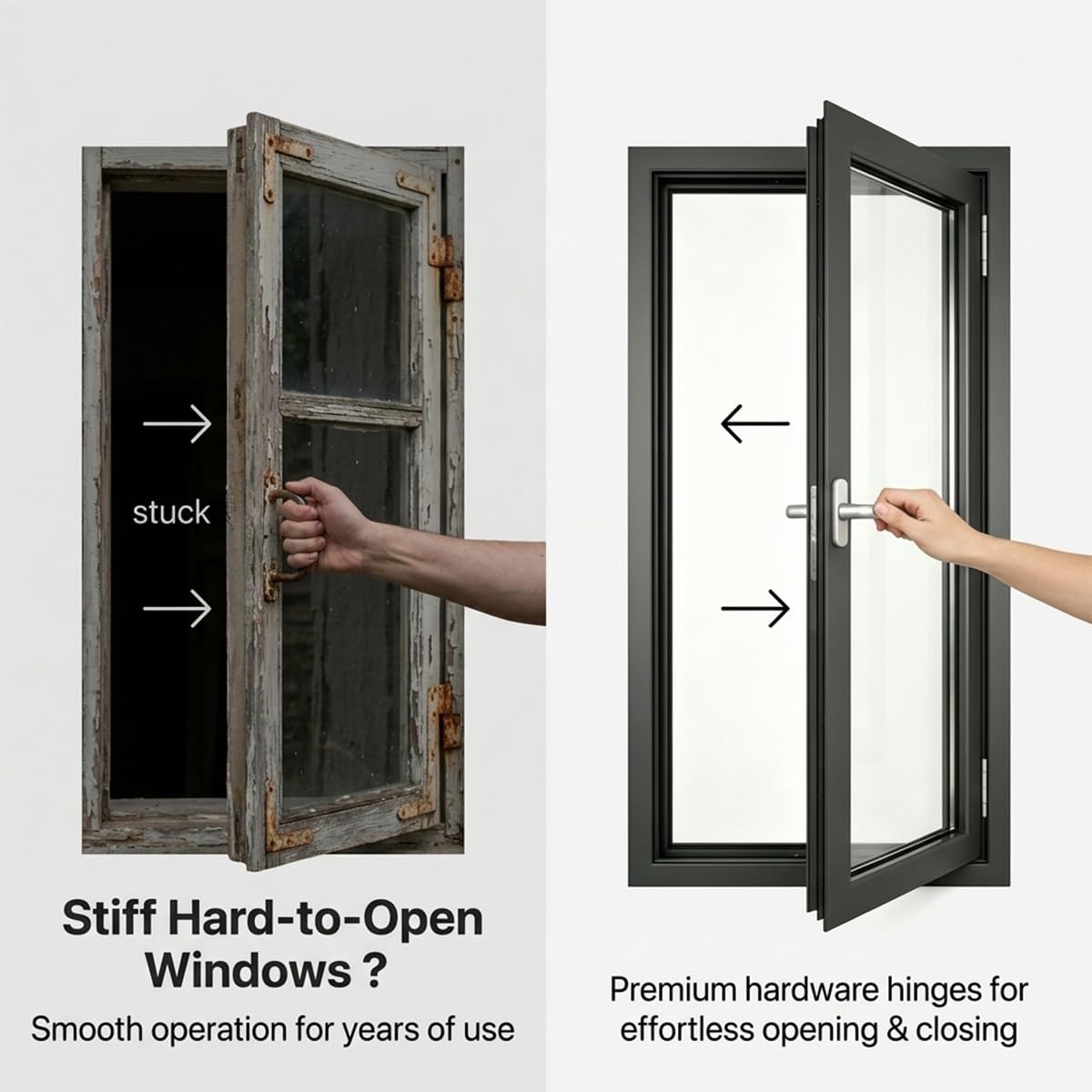 Ventana Abatible de Aluminio para Sótano, Cristal Resistente para Repuesto de Ventana Cobertizo, Buena Ventilación para Dormitorio, Baño y Cocina(R-OP Gray,18x12")