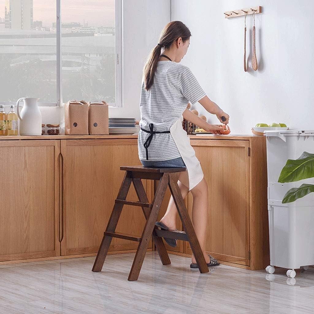 Foldable 3 Step Ladder Stool Kitchen High Stool Bench Widened Indoor Ascending Stepladder Staircase Chairs