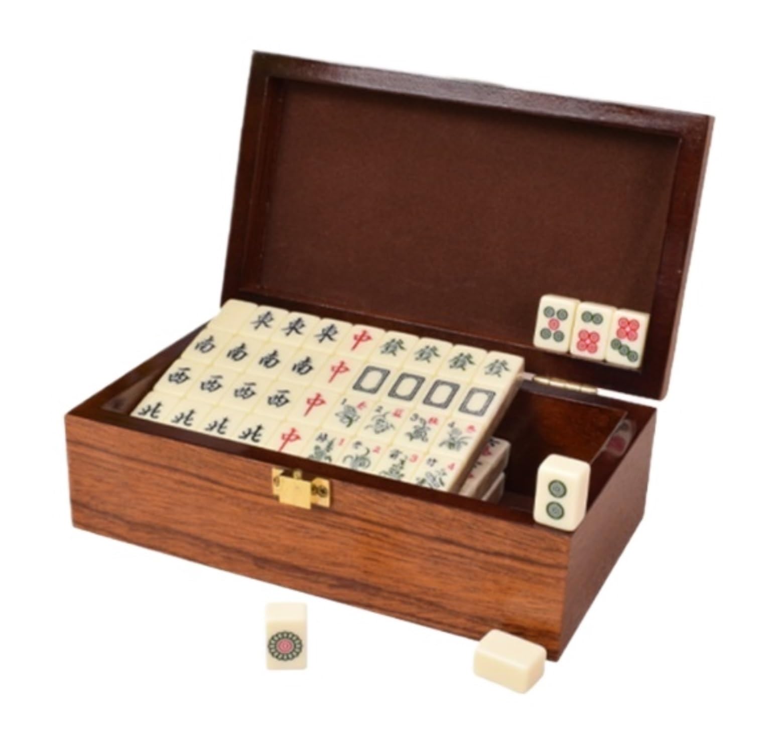 Chiński Mah Jong Set 144 Płytki Zestaw Mahjong Rodzinne Gry Planszowe Przenośny Zestaw Mahjong Gra Mahjong Gry Rodzinne Z Pudełkiem Mahjong Gra(A)