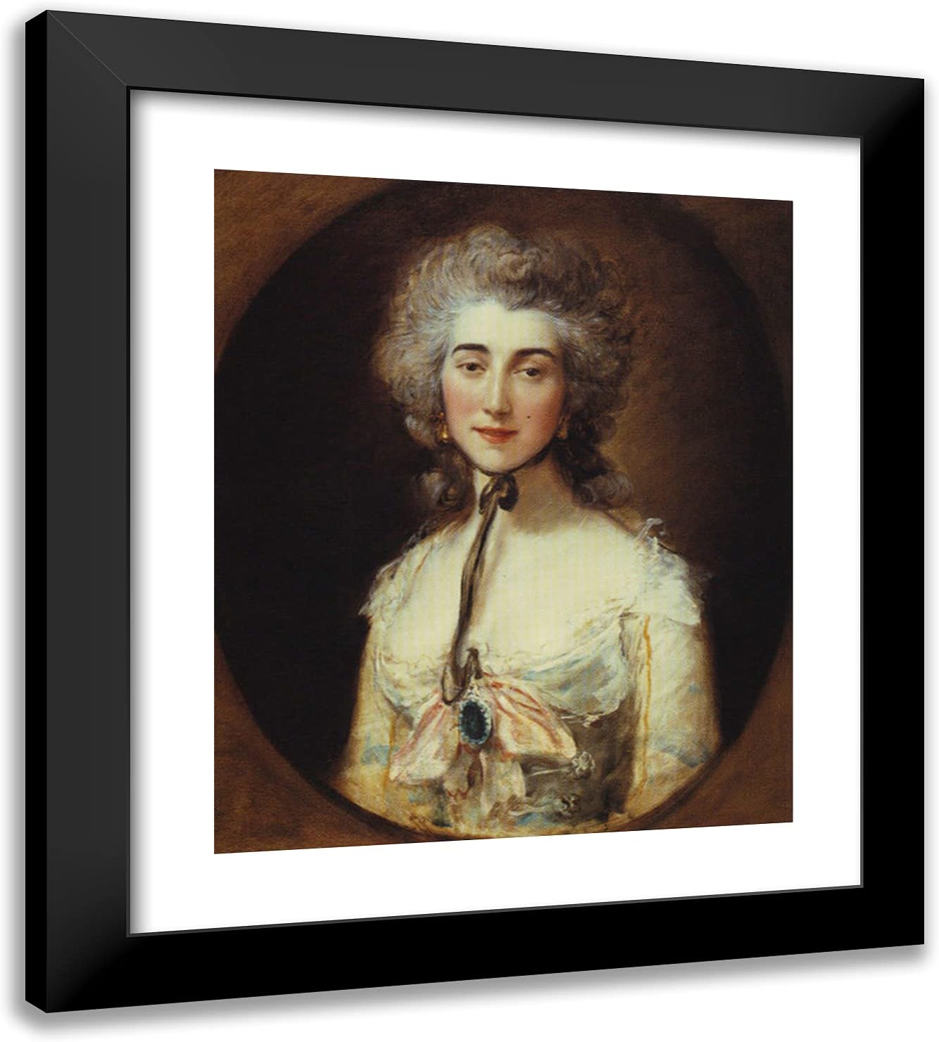 ArtDirect Gainsborough, Thomas 20x22 Gold Ornate Framed Art Print with Double Matting Titled: Portrait of Grace Dalrymple Elliott