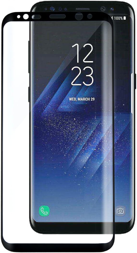 Screen Protector for Galaxy S8 Plus 3D Curved Tempered Glass Cover 100% Touch Sensitivity Impact Resistant Full Screen Cover for Samsung Galaxy S8 0.3mm Ultra Thickness Easy for Beginner Black