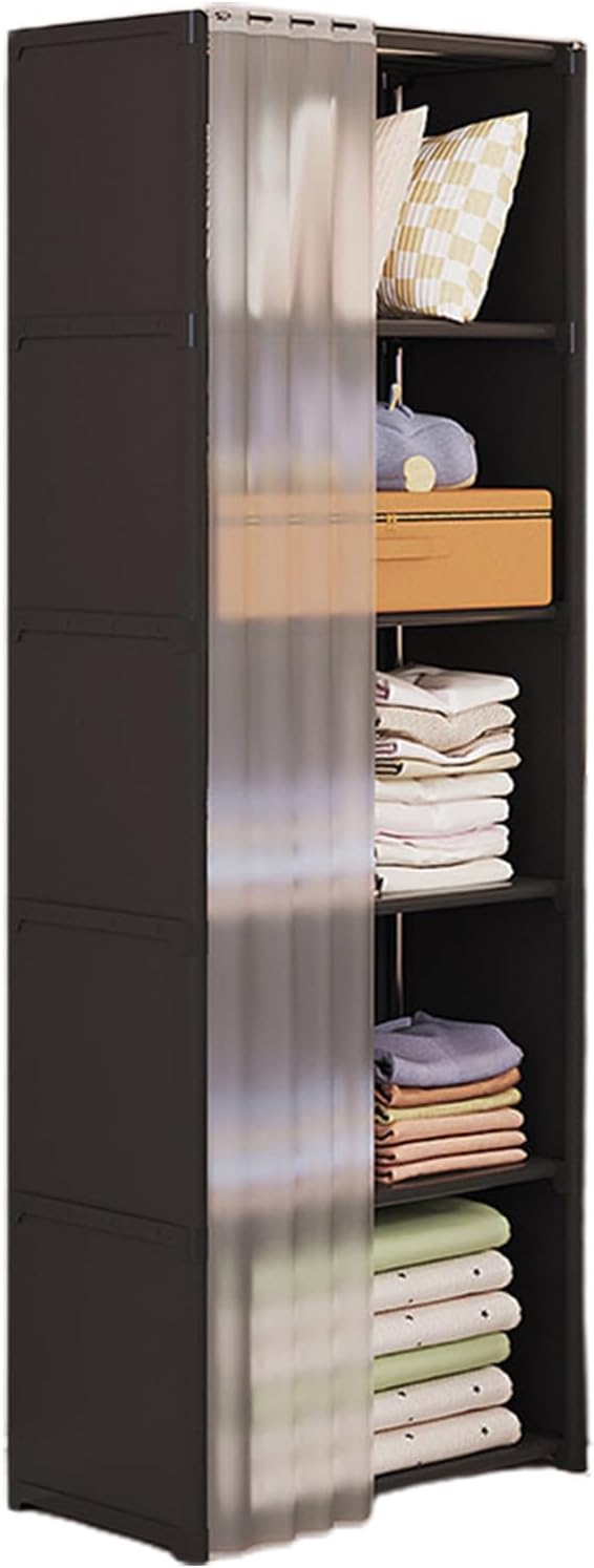 Portable Closet Wardrobe for Small Room, Clothes Storage Rack, Clothes Organizer Cabinet, Dust-Proof Garment Shelf for Home Bedroom Dormitory