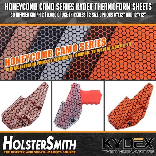 Image of KYDEX Thermoform Sheet - (Honeycomb Camo) - (E.M.T. Red /Black) - (8in x 12in) - (1 Sheet) - (for Holster Making, Cosplay, Hobby) - (USA Made)