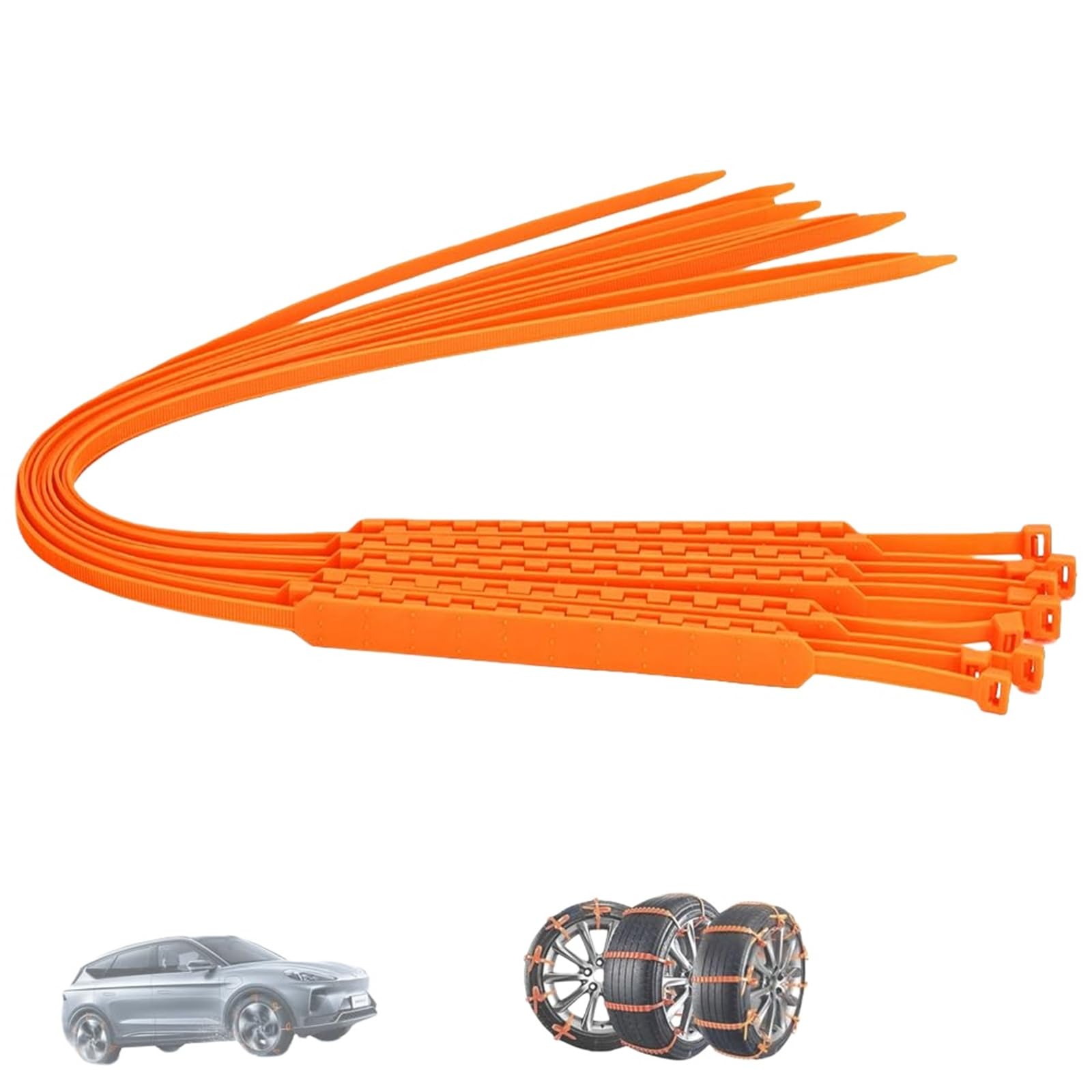 Correas de neumáticos con cremallera, cadena reutilizable anti-nieve, agarre de tracción universal para coche, camión, SUV, 40 unidades