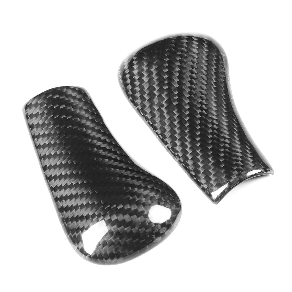 2 Stück Auto Carbon Fiber Konsole Schaltknauf Abdeckung Für GTR R32 R33 R34, schwarz