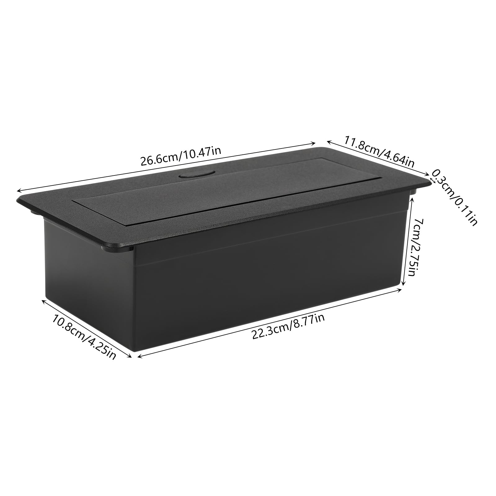 Enchufe empotrable retráctil con 2 puertos USB negro sin cable | Socket Pop Up de mesa, 2 USB y 2 euros, enchufe estándar para encimera