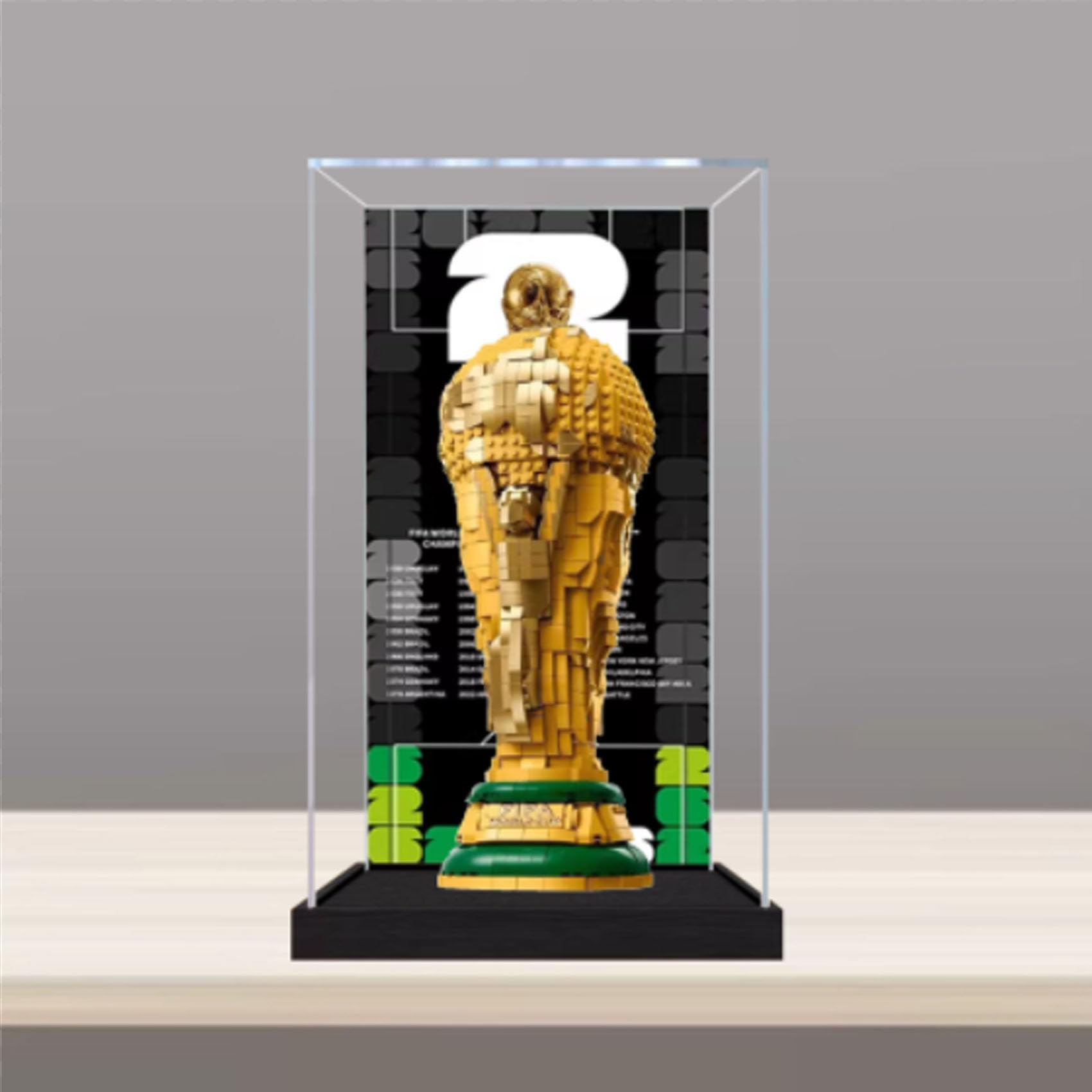 Vitrina acrílica para Le-go 43020 modelo de trofeo de la Copa Mundial de la FIFA, caja expositora a prueba de polvo (solo caja de exposición) (3 mm)