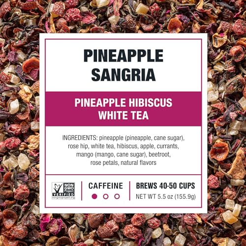 Image of Tiesta Tea Pineapple Sangria Loose Leaf Tea - Pineapple Hibiscus White Tea Blend | Premium Low-Caffeine Fruit Infusion | Hot or Iced | 5.5oz Refillable Tin | Makes Up to 50 Cups